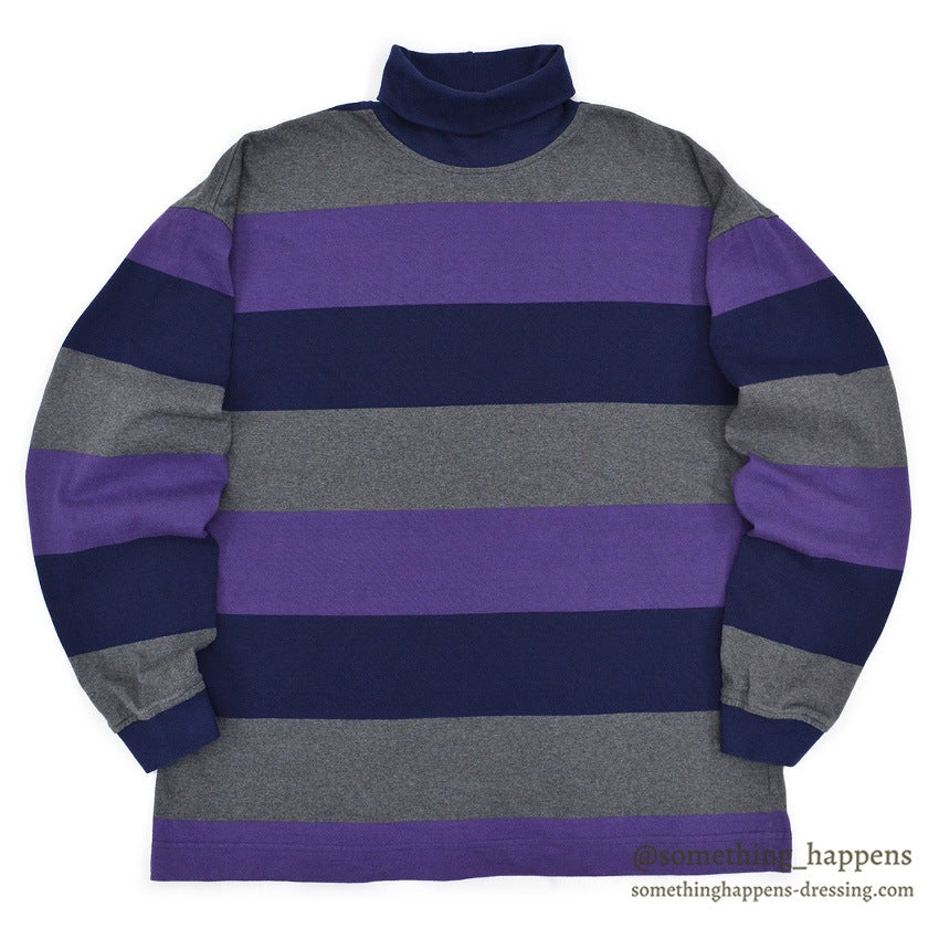 1980's~ GAP BORDER COTTON TURTLE NECK L/S SHIRT ... XL