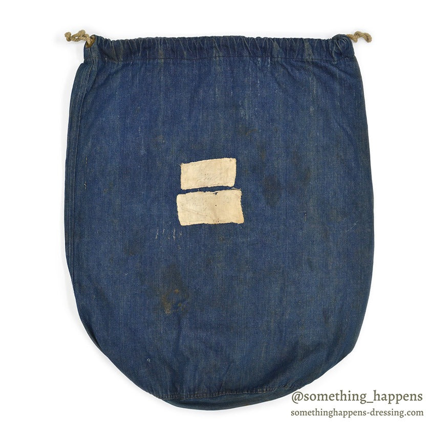 1910's USARMY WW1 ERA BLUE DENIM BARRACKS BAG HAND PAINT...