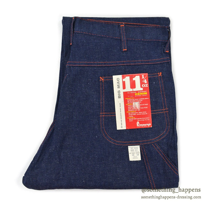 1960's DEADSTOCK BIGMAC PENNEYS DENIM PAINTER PANTS... W38/L30