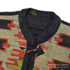 1990's~ LEATHER & KILIM PRODUCT BY SAO WOOL CARDIGAN...