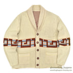 1970's~ NATIVE PATTERN JACQUARD SHAWL COLLAR CARDIGAN...