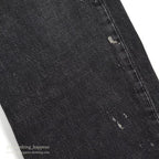 Levi's 501 BLACK DENIM PANTS Made in USA ORANGE STITCH... W34/L32