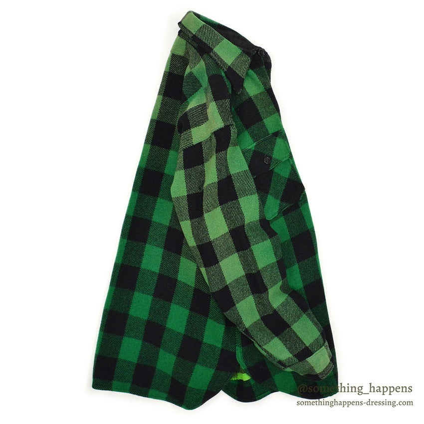 1950's KING KOLE GREEN/BLACK WOOL SHIRT UNUSUAL...