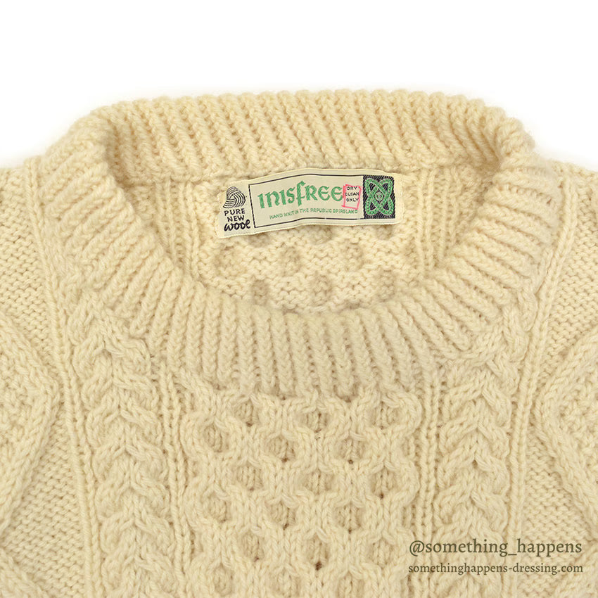 OLD IRISFREE WOOL HAND KNIT ARAN SWEATER...