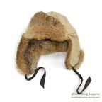 1980's LLBEAN NORTH KING NATURAL RABBIT FUR WITH COTTON CLOTH HAT... XL