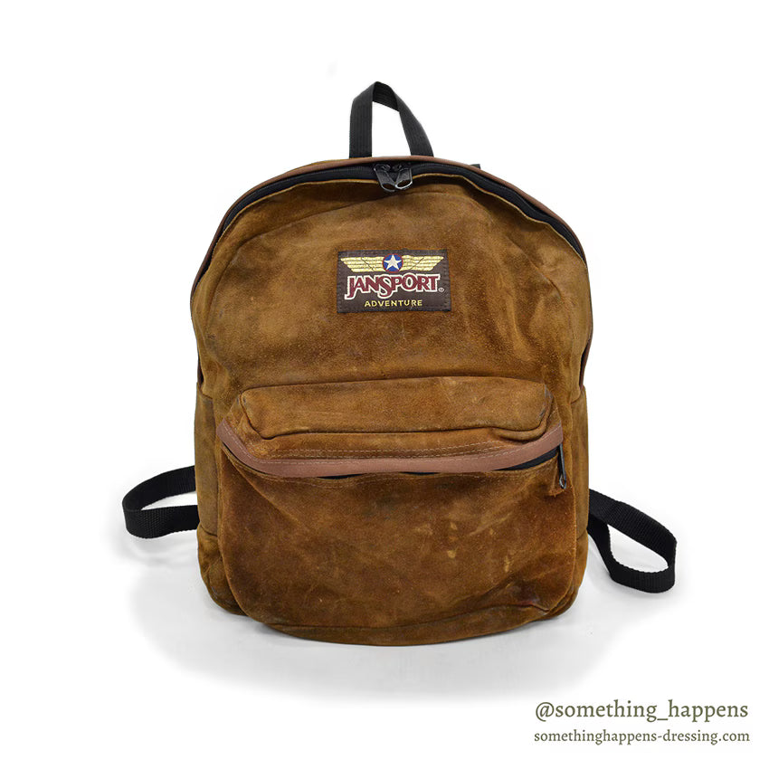~1990's JANSPORT BROWN SUEDE LEATHER DAYPACK...