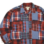 EDDIE BAUER PATCHWORK PLAID FLANNEL SHIRT ... M