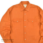 1980's BANANA REPUBLIC SAFARI & TRAVEL ORANGE LINEN SHIRT ... L