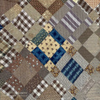 ANTIQUE PRIMITIVE FOLK ART PATCHWORK QUILT... 228cm/228cm
