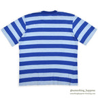 ~1980's BLUE STRIPED T-SHIRT ... LARGE