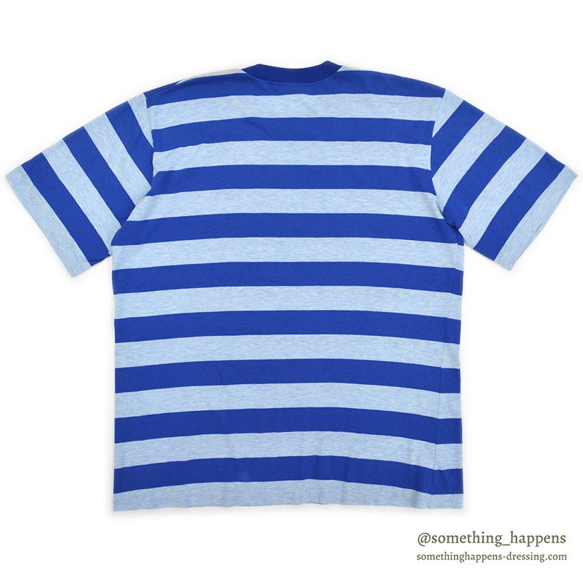~1980's BLUE STRIPED T-SHIRT ... LARGE