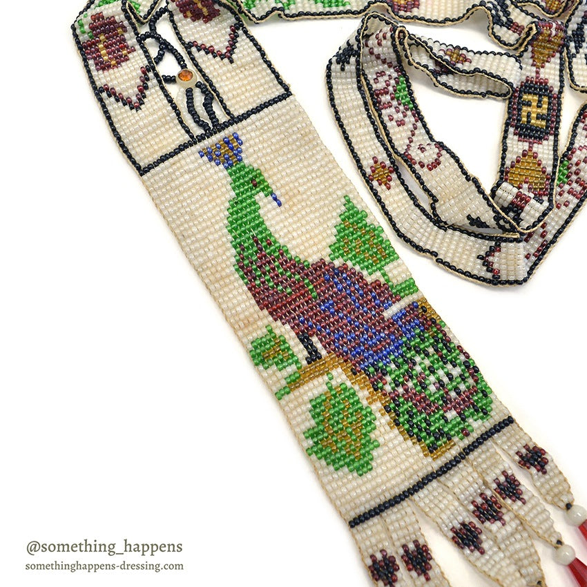 NATIVE AMERICAN SEED BEADS NECKLACE WHIRLING LOGS...