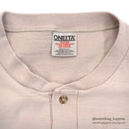 1990's ONEITA DOG EMBROIDERY HENLEY NECK T-SHIRT... L