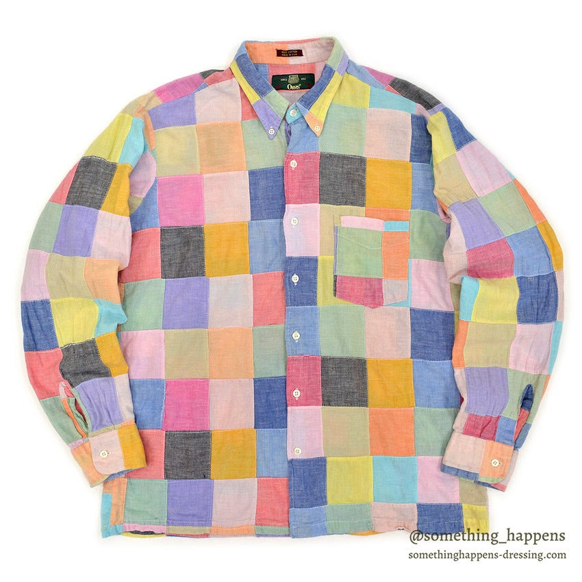 1980's ORVIS CRAZY PATCHWORK B/D SHIRT...L