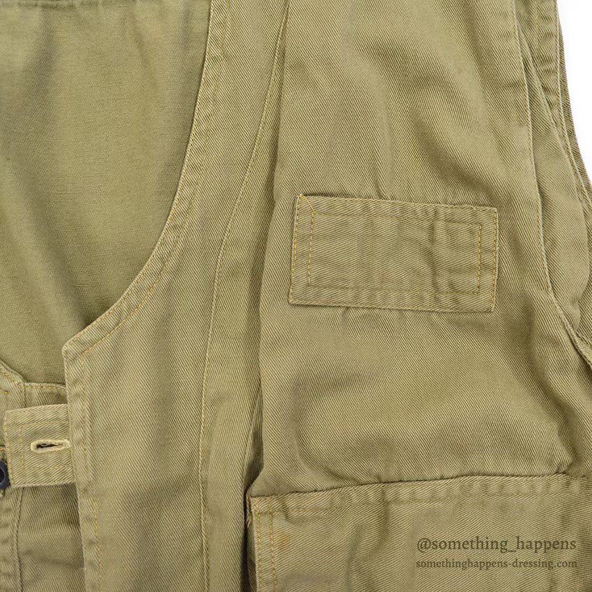 1970's~ UNUSUAL COTTON TWILL FISHING VEST...