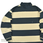 1990's DEADATOCK GAP GREEN/CREAM WIDE STRIPE COTTON L/S TEE ... S