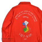 1960s DEADSTOCK VIETNAM SOUVENIR JACKET (Vietnamese souvenir jacket) 1968 Red...