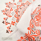 1970's OLD ORANGE/WHITE/BROWN BANDANA RN13960...