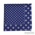 1930's~ ELEPHANT BRAND WHITE DOTS NAVY BANDANA TRUNK DOWN ...