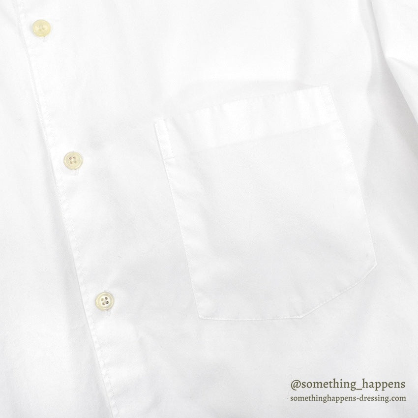 1980's J.CREW NO COLLAR WHITE SHIRT...M