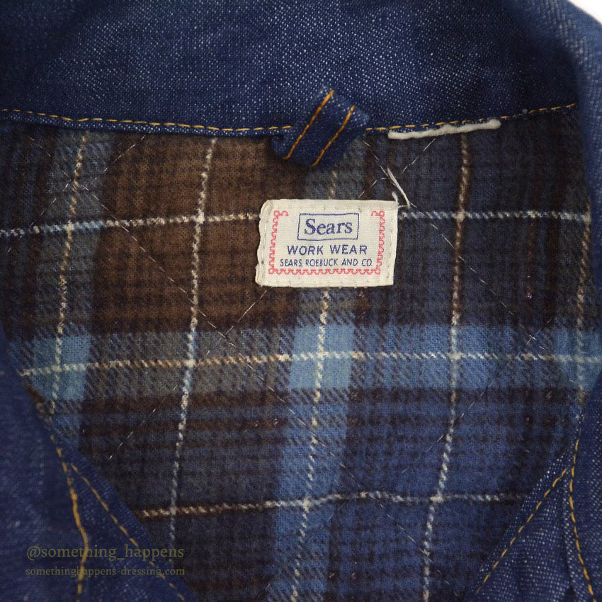 ~1960's SEARS TWO-POCKET DENIM JACKET / COTTON FLANNEL LINING ...