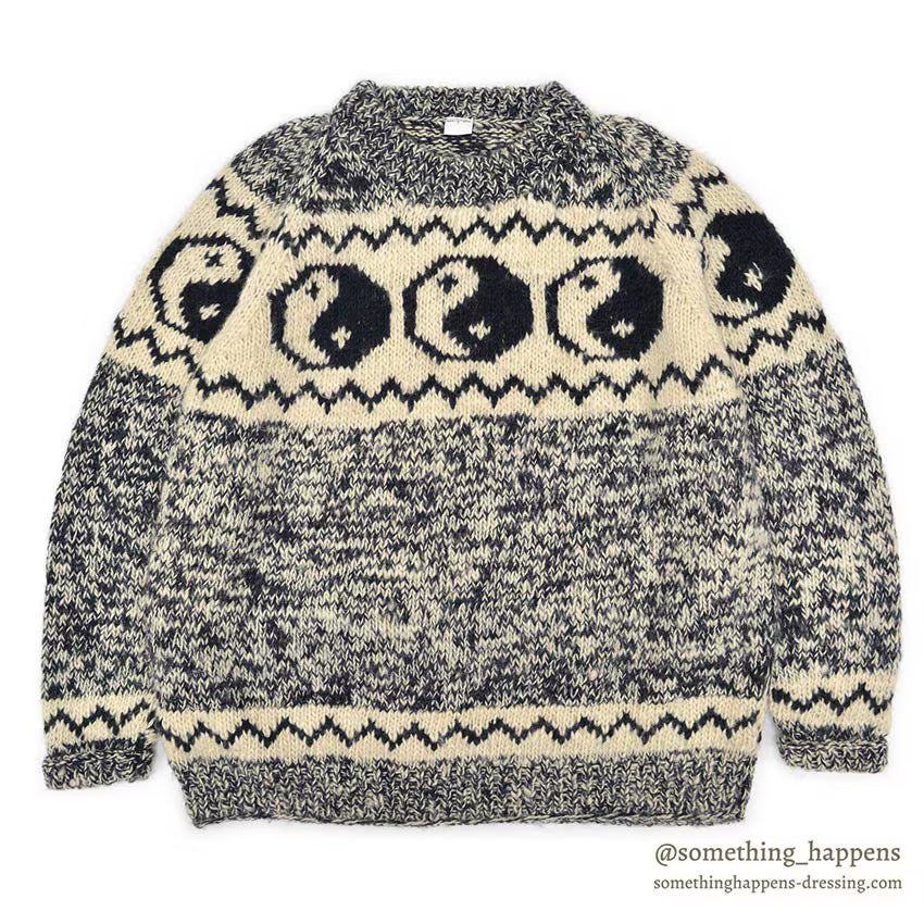 1990's OLD YIN YANG WOOL SWEATER...L