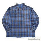 1950's~ UNUSUAL PULLOVER PLAID WOOL SHIRT...