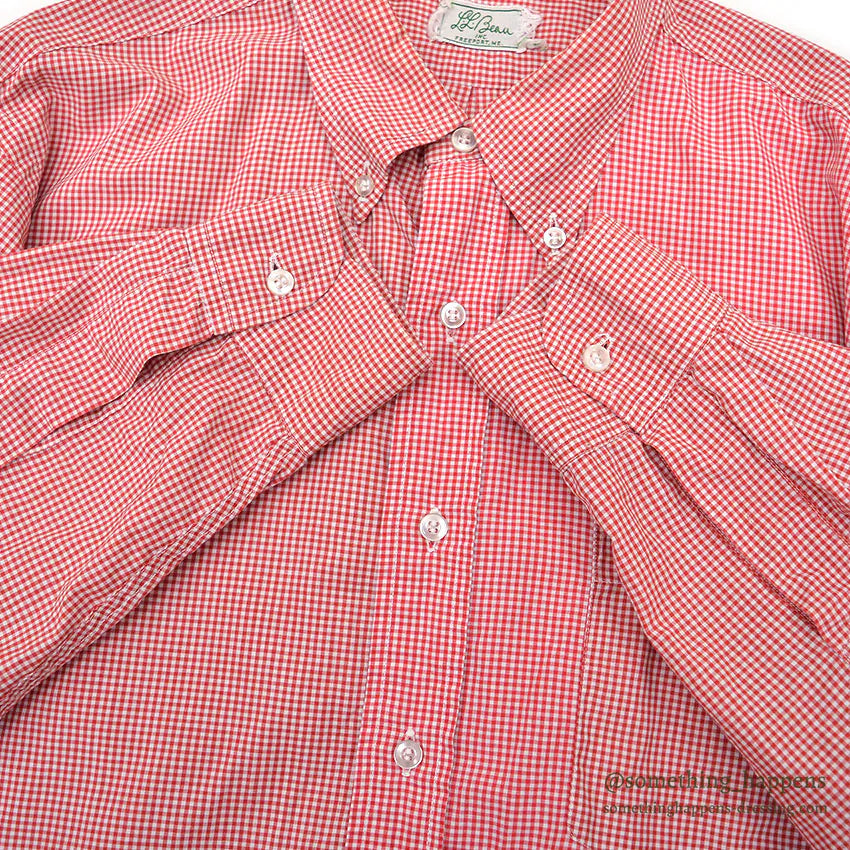 1970's LLBEAN GINGHAM CHECK B/D SHIRT...L