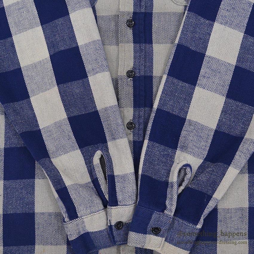 ~1980's FIVE BROTHER HEAVY FLANNEL SHIRT NAVY/GRAY ... XL-TALL