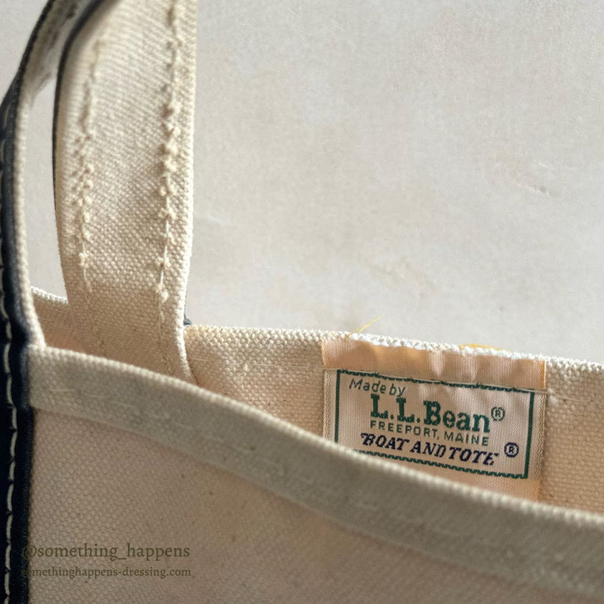 1980's LLBEAN BOAT AND TOTE NAVY / USED BY PAINTER... LARGE