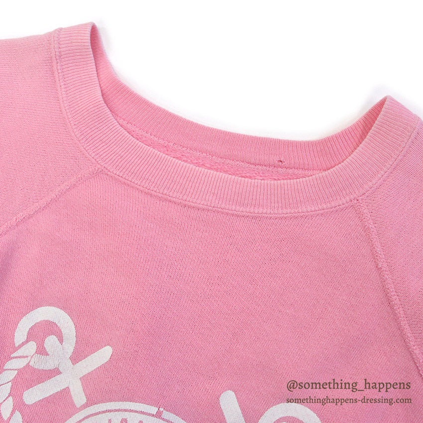 1960's INDIAN LAKE OHIO S/S SWEAT SHIRT / PINK...