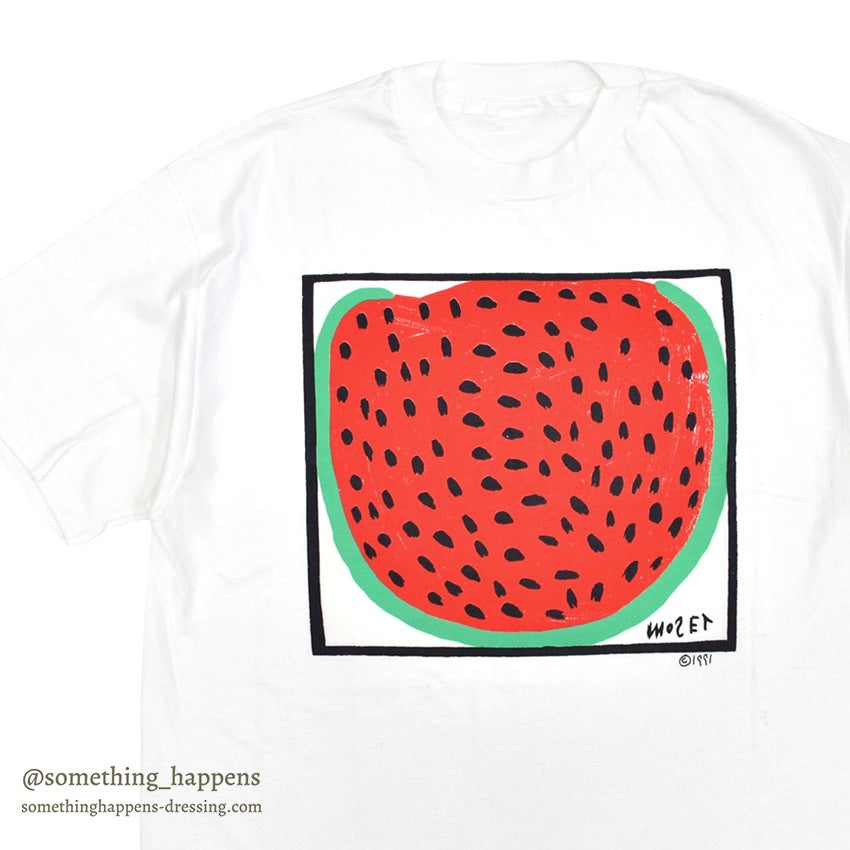 1990's DEADSTOCK MOSE TOLLIVER WATERMELON ART PRINT T-SHIRT...