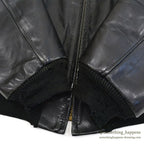 1950's HORSEHIDE ALL BLACK LEATHER SPORT JACKET / RARE DETAIL ...