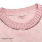 1960's TOWNCRAFT HAND DRAWING T-SHIRT / PINK...M