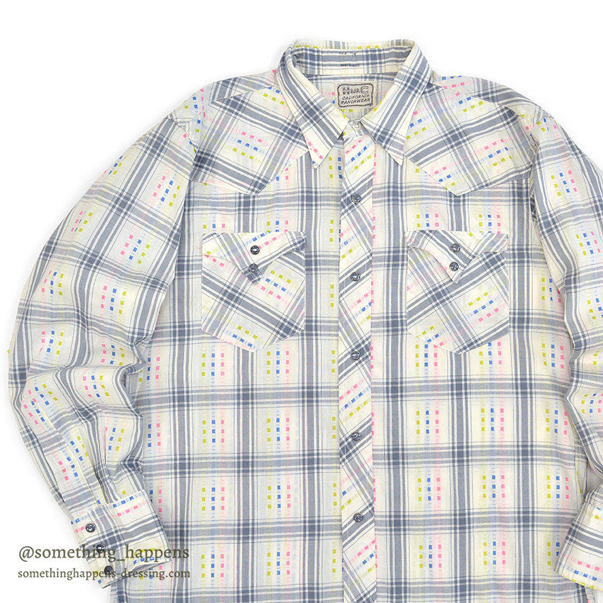 1960's HBARC WESTERN SHIRT / GREAT COLOR... 16 1/2