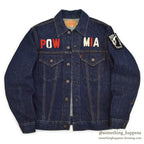 1960's~ LEVI'S 70505-0217 BIGE POW MIA EMBROIDERED DENIM JACKET / SPECIAL...