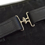 ~1970's OLD BLACK COTTON / LEATHER HUNTING BAG...
