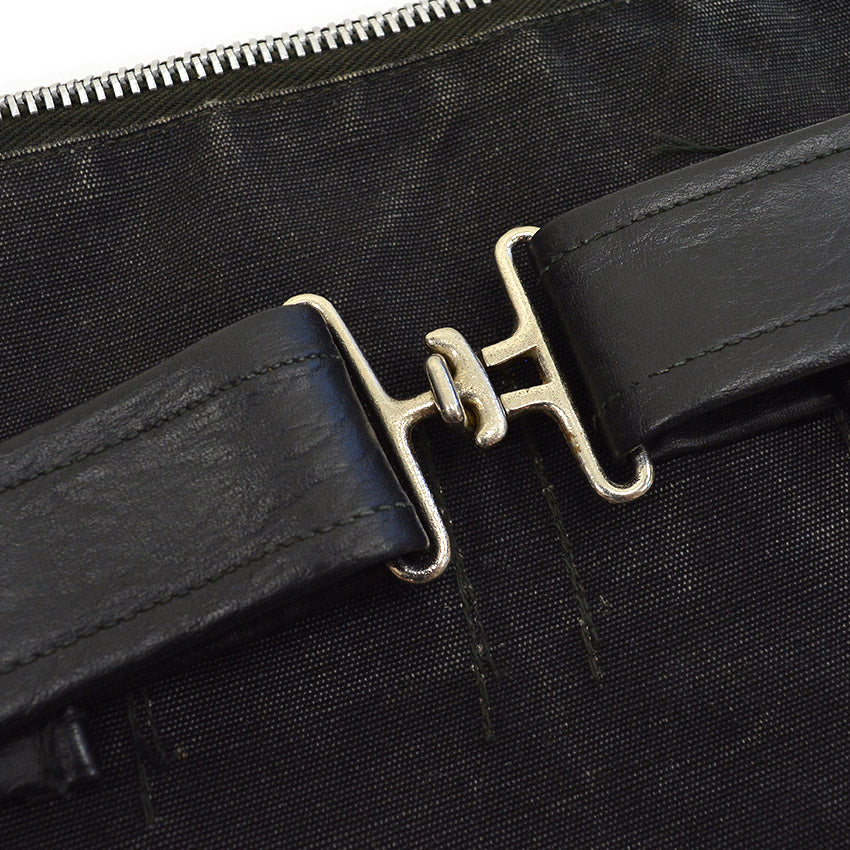 ~1970's OLD BLACK COTTON / LEATHER HUNTING BAG...