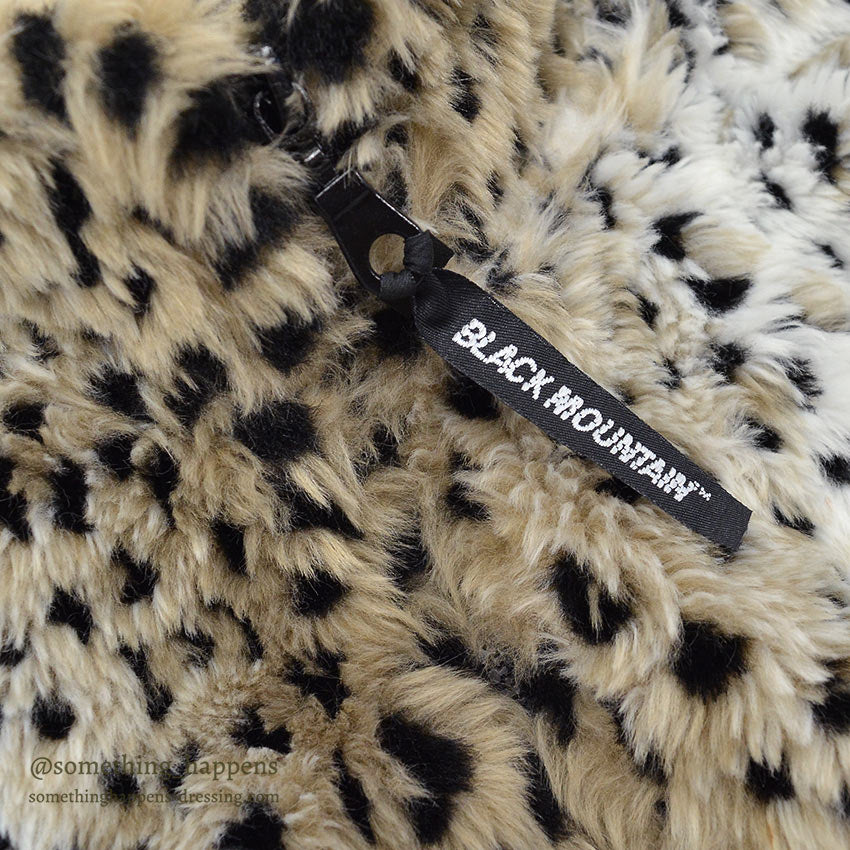 DEADSTOCK BLACK MOUNTAIN LEOPARD FLEECE JACKET...L