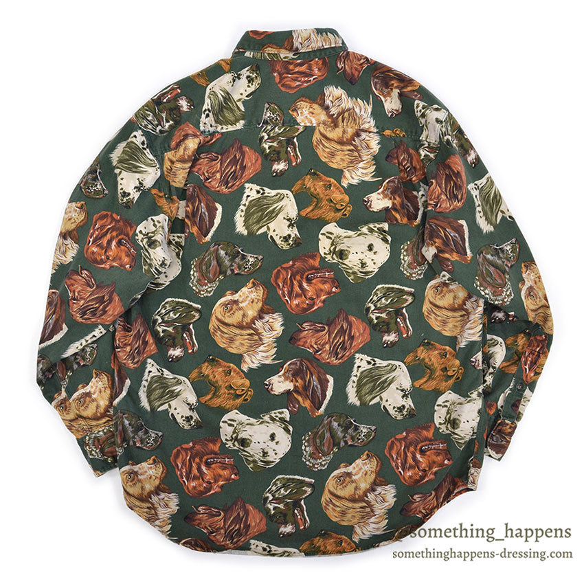 1980's BANANA REPUBLIC SAFARI & TRAVEL DOG ​​PRINT SHIRT 1 ... M