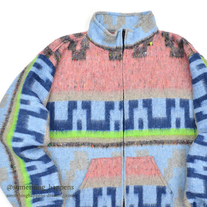 1980's MOLINA INDIAN DRAWIN GEOMETRIC ACRYLIC JACKET...L
