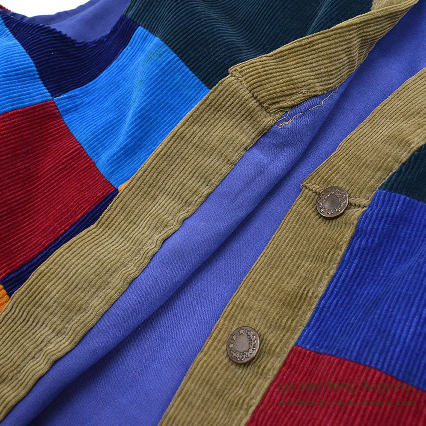 1980's~ HAND MADE PATCHWORK CORDUROY VEST...