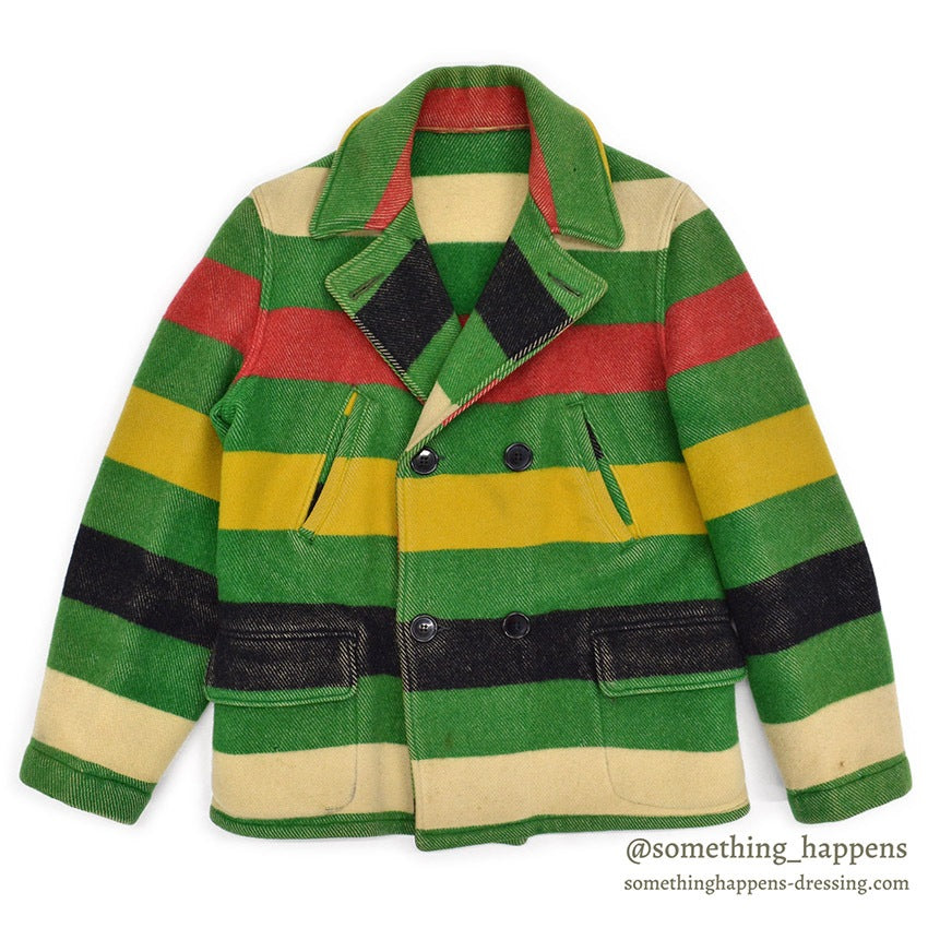 1930's ZERO KING STRIPED WOOL BLANKET JACKET / SHORT STYLE ...