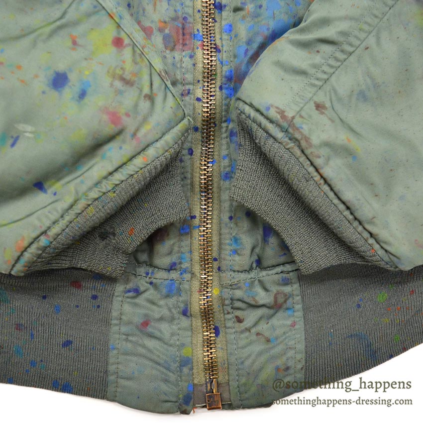 1960's USAF MA-1 FLIGHT JACKET / PAINT SPLATTER...L