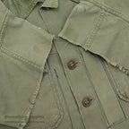 1950's USARMY UTILITY SHIRT MODIFIED FOR PERSONALIZED CYCLING SHIRT...