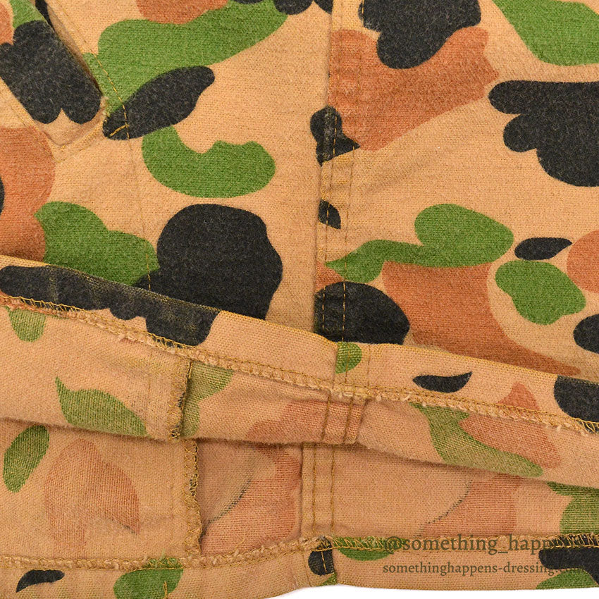 ~1980's DEERSKIN CAMO ZIP-UP CHAMOIS JACKET / UNUSUAL COLOR ... XL