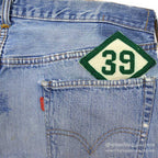 1960's LEVI'S 501 BIGE PATCHWORK / PERSONALIZED REPAIR ... W37/L29