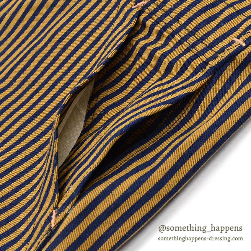 1940's DEADSTOCK PAYDAY WW2 BROWN EXPRESS STRIPED OVERALL / HIGH BACK ... W36/L30