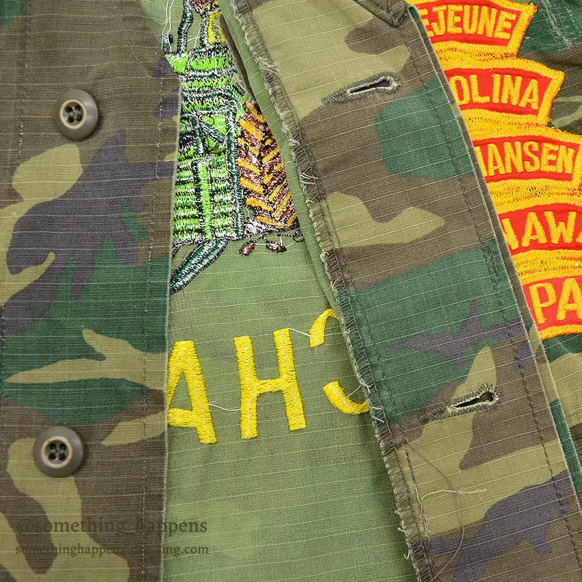 ~1980's USMC OKINAWA EMBROIDERY TOUR VEST / HEAVY EQUIPMENT MECHANIC...