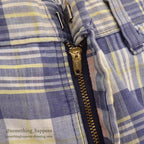 1960's INDIA MADRAS 5 POCKETS COTTON PANTS / TAPERED LEG ... W35/L29